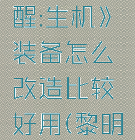 《黎明觉醒:生机》装备怎么改造比较好用(黎明觉醒套装)