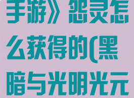 《黑暗与光明手游》怨灵怎么获得的(黑暗与光明光元素在哪)