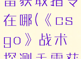 《csgo》战术探测手雷获取指令在哪(《csgo》战术探测手雷获取指令在哪看)