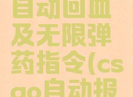 《csgo》自动回血及无限弹药指令(csgo自动报血)