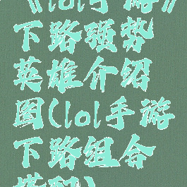 《lol手游》下路强势英雄介绍图(lol手游下路组合搭配)