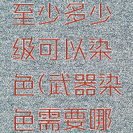 珍品装备至少多少级可以染色(武器染色需要哪种道具)