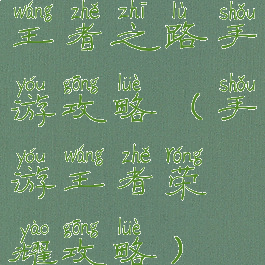 王者之路手游攻略(手游王者荣耀攻略)