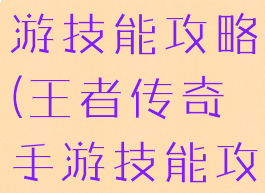 王者传奇手游技能攻略(王者传奇手游技能攻略图)