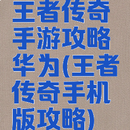 王者传奇手游攻略华为(王者传奇手机版攻略)