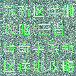 王者传奇手游新区详细攻略(王者传奇手游新区详细攻略图)