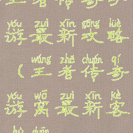 王者传奇手游最新攻略(王者传奇游窝最新客户端)