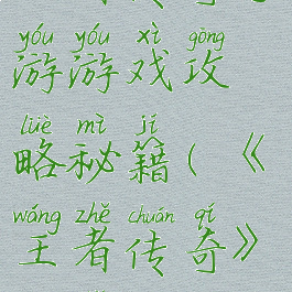 王者传奇手游游戏攻略秘籍(《王者传奇》新手攻略)