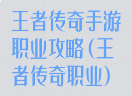 王者传奇手游职业攻略(王者传奇职业)