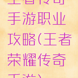 王者传奇手游职业攻略(王者荣耀传奇手游)