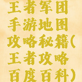 王者军团手游地图攻略秘籍(王者攻略百度百科)