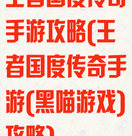 王者国度传奇手游攻略(王者国度传奇手游(黑喵游戏)攻略)