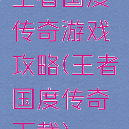 王者国度传奇游戏攻略(王者国度传奇下载)
