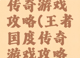 王者国度传奇游戏攻略(王者国度传奇游戏攻略图)