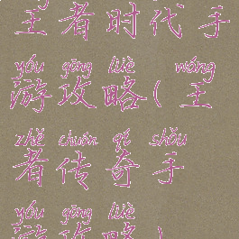 王者时代手游攻略(王者传奇手游攻略)