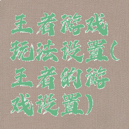 王者游戏玩法设置(王者的游戏设置)