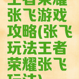 王者荣耀张飞游戏攻略(张飞玩法王者荣耀张飞玩法)