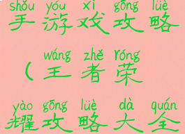 王者荣耀新手游戏攻略(王者荣耀攻略大全新手入门)