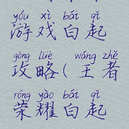 王者荣耀游戏白起攻略(王者荣耀白起怎么玩)