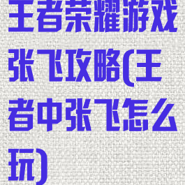 王者荣耀游戏张飞攻略(王者中张飞怎么玩)