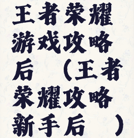 王者荣耀游戏攻略后羿(王者荣耀攻略新手后羿)