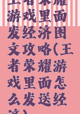 王者荣耀游戏里面发经济图文攻略(王者荣耀游戏里面怎么发送经济)