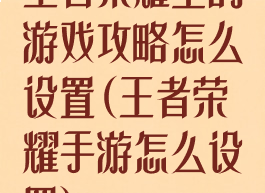 王者荣耀里的游戏攻略怎么设置(王者荣耀手游怎么设置)