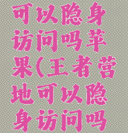 王者营地可以隐身访问吗苹果(王者营地可以隐身访问吗苹果手机)