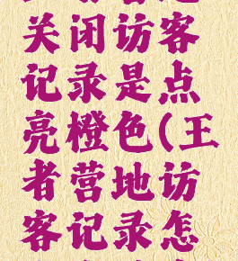王者营地关闭访客记录是点亮橙色(王者营地访客记录怎么会消失)