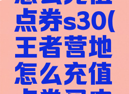 王者营地怎么充值点券s30(王者营地怎么充值点券买皮肤)
