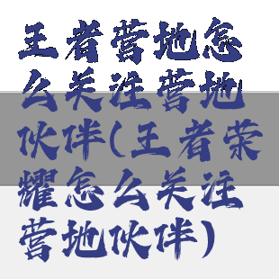王者营地怎么关注营地伙伴(王者荣耀怎么关注营地伙伴)