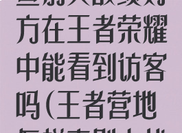 王者营地怎么查别人战绩对方在王者荣耀中能看到访客吗(王者营地怎样查别人战绩)