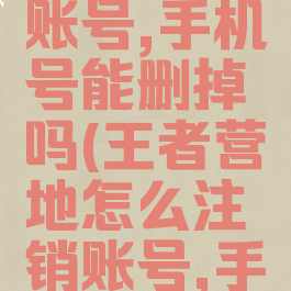 王者营地怎么注销账号,手机号能删掉吗(王者营地怎么注销账号,手机号能删掉吗安卓)