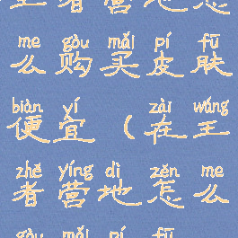 王者营地怎么购买皮肤便宜(在王者营地怎么购买皮肤)