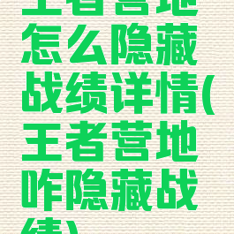 王者营地怎么隐藏战绩详情(王者营地咋隐藏战绩)