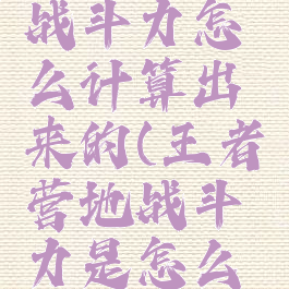 王者营地战斗力怎么计算出来的(王者营地战斗力是怎么算的)