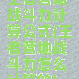 王者营地战斗力计算公式(王者营地战斗力怎么计算的)
