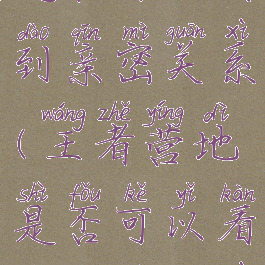 王者营地是否可以看到亲密关系(王者营地是否可以看到亲密关系记录)