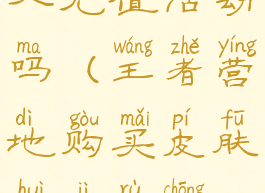 王者营地购买皮肤会计入充值活动吗(王者营地购买皮肤会计入充值活动吗知乎)