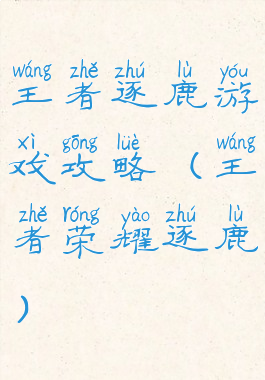 王者逐鹿游戏攻略(王者荣耀逐鹿)