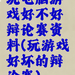 玩电脑游戏好不好辩论赛资料(玩游戏好坏的辩论赛)