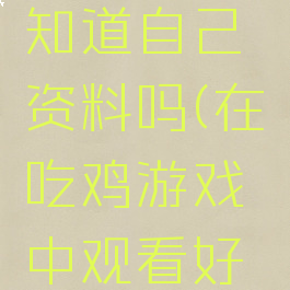 玩吃鸡游戏好友会知道自己资料吗(在吃鸡游戏中观看好友,对方知不知道)