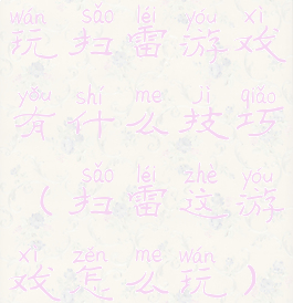 玩扫雷游戏有什么技巧(扫雷这游戏怎么玩)