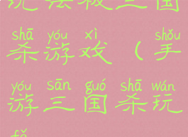 玩法极三国杀游戏(手游三国杀玩法)