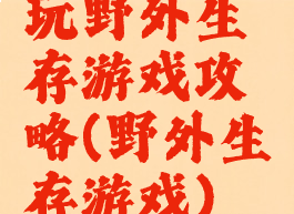 玩野外生存游戏攻略(野外生存游戏)