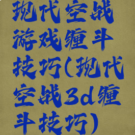 现代空战游戏缠斗技巧(现代空战3d缠斗技巧)