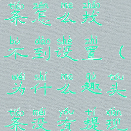 现在的趣头条怎么找不到设置(为什么趣头条没有提现功能了)