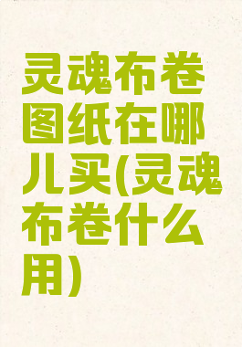 灵魂布卷图纸在哪儿买(灵魂布卷什么用)