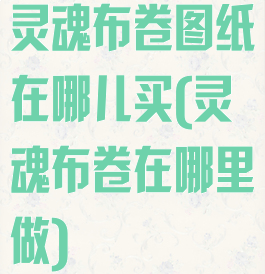 灵魂布卷图纸在哪儿买(灵魂布卷在哪里做)