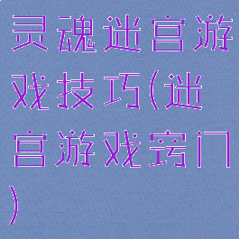 灵魂迷宫游戏技巧(迷宫游戏窍门)